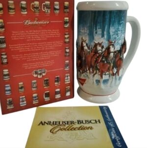 Budweiser Holiday Stein 2007 "Winter's Calm" NIB Includes COA